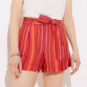 NWT Loft Linen Blend Striped Shorts
